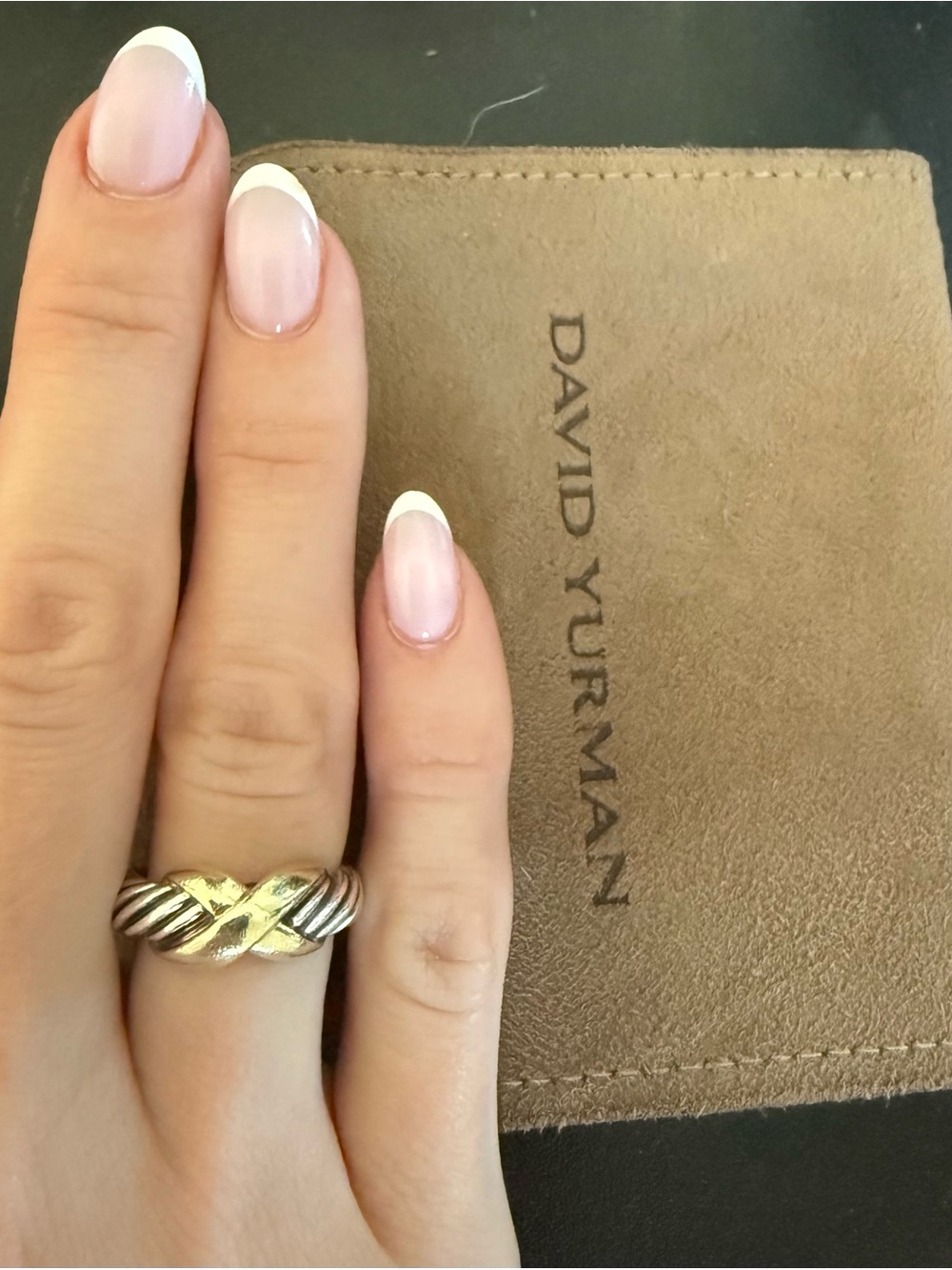 David Yurman Two-Tone Twisted Crossover Ring - Yellow Gold & Sterling
